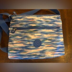 Kipling Multi-Blue Wave Print Crossbody Bag
